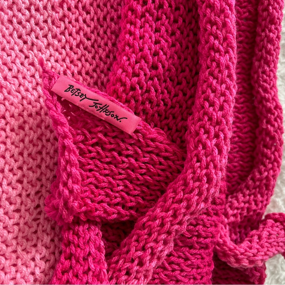 Betsey Johnson, bundle two knit scarfs ombre pink confetti neon rare find🎁⭐️👀 - Picture 8 of 14